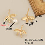 6Pcs Earrings Studs/Multi Shape/Genuine Plating/Jewelry Findings