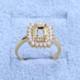 Plated 14k Flower Women's Ring Base Bracket Tray DIY Setting Jewelry