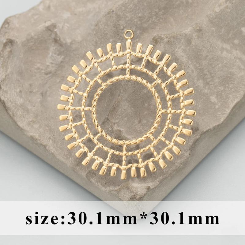 316L Stainless Steel Charms with Zircons for DIY Jewelry Making, 2pcs/lot