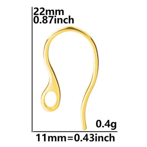 20pcs Stainless Steel Ear Hooks for DIY Jewelry Making Women/Men Earrings