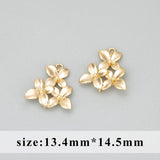 18k Rhodium Plated Copper Flower Charms for DIY Pendants