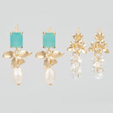 18k Rhodium Plated Copper Flower Charms for DIY Pendants