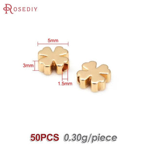 Matte Brass Flower Bracelet Beads Spacer Beads Jewelry Making DIY