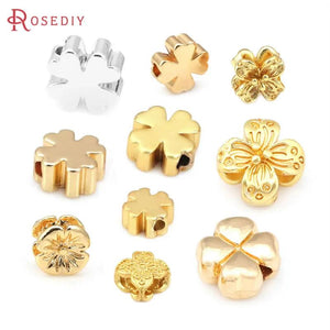 Matte Brass Flower Bracelet Beads Spacer Beads Jewelry Making DIY