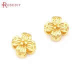 Matte Brass Flower Bracelet Beads Spacer Beads Jewelry Making DIY