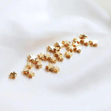 5MM 6MM 14K Plated Brass Star Beads DIY Bracelet Jewelry Making Supplies
