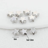 5MM 6MM 14K Plated Brass Star Beads DIY Bracelet Jewelry Making Supplies
