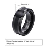 Men's Tungsten Rings Silver High Jewelry Size 7-12