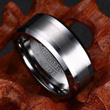 Men's Tungsten Rings Silver High Jewelry Size 7-12