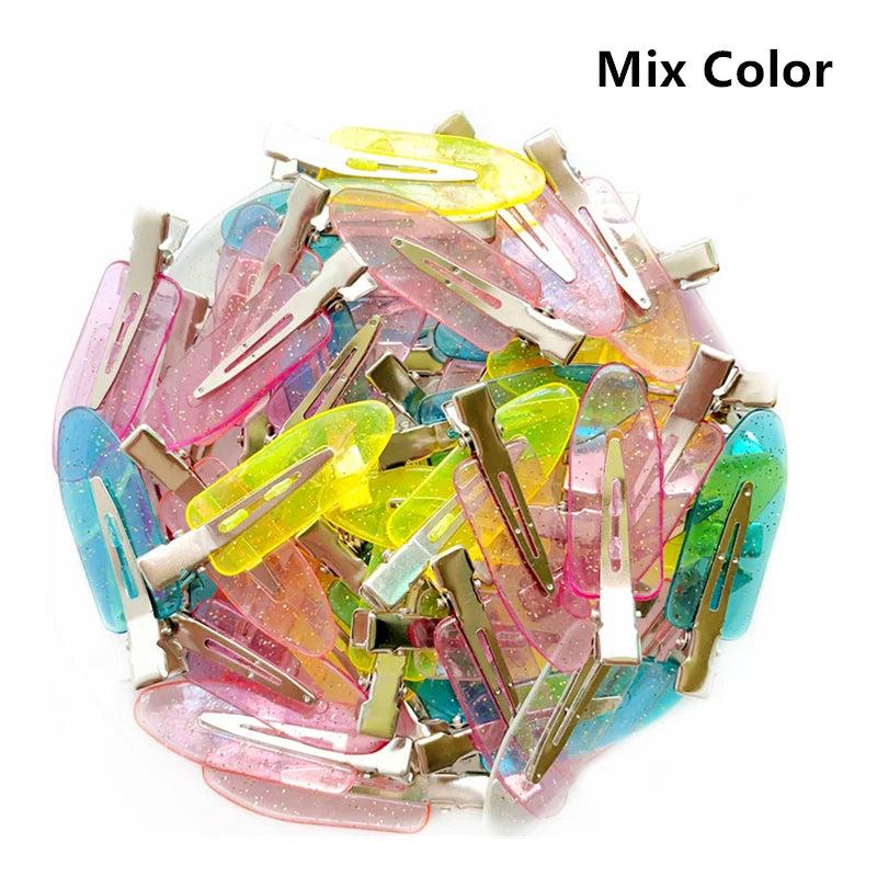 Colorful Glitter Hairpins Transparent Hair Clip DIY Jewelry Girls Accessories