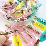 Colorful Glitter Hairpins Transparent Hair Clip DIY Jewelry Girls Accessories