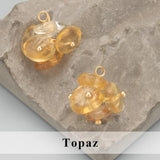 Natural Stone Charms 18k Plated 4pcs/lot