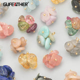 Natural Stone Charms 18k Plated 4pcs/lot