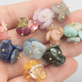 Natural Stone Charms 18k Plated 4pcs/lot