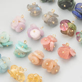Natural Stone Charms 18k Plated 4pcs/lot