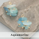 Natural Stone Charms 18k Plated 4pcs/lot