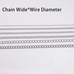 5M Stainless Steel Necklace Chains Bulk Jewelry Chain 1.2-4.0mm DIY Findings