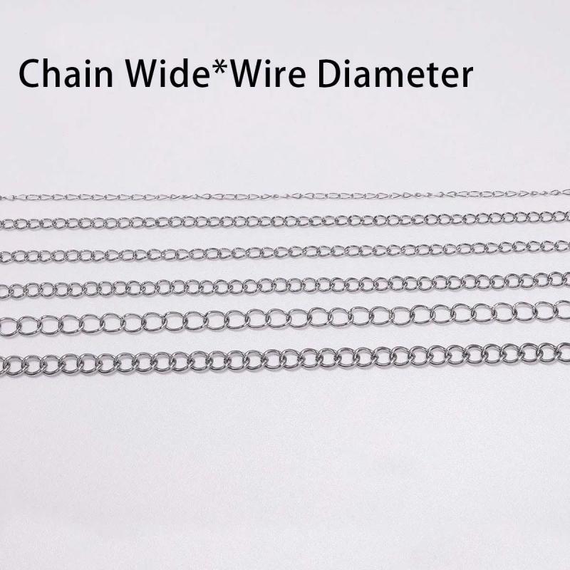 5M Stainless Steel Necklace Chains Bulk Jewelry Chain 1.2-4.0mm DIY Findings