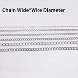 5M Stainless Steel Necklace Chains Bulk Jewelry Chain 1.2-4.0mm DIY Findings