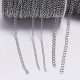 5M Stainless Steel Necklace Chains Bulk Jewelry Chain 1.2-4.0mm DIY Findings