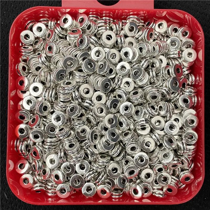 50pcs 3*6mm Spacer Beads for Jewelry Making DIY Alloy Accessories