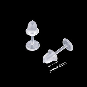 100-400pcs 5mm Plastic Earring Stud Retainer for DIY Jewelry Making