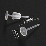 100-400pcs 5mm Plastic Earring Stud Retainer for DIY Jewelry Making