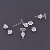 100-400pcs 5mm Plastic Earring Stud Retainer for DIY Jewelry Making