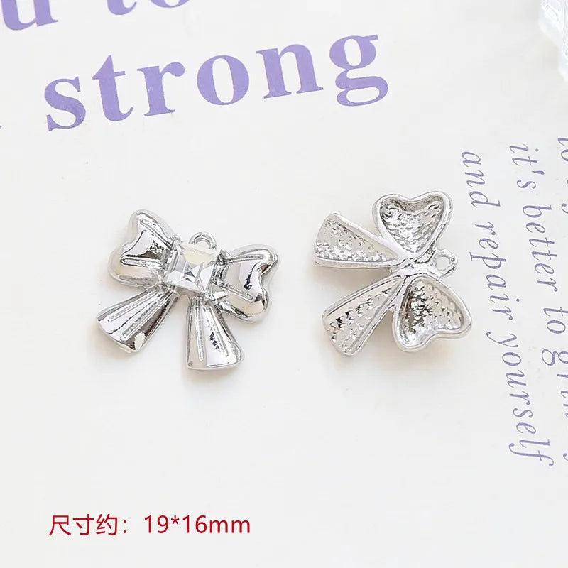 6pcs Alloy Bow Pendant DIY Jewelry Material Charms