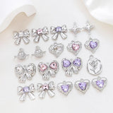 6pcs Alloy Bow Pendant DIY Jewelry Material Charms