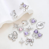 6pcs Alloy Bow Pendant DIY Jewelry Material Charms