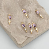 18k Plated Zircon Pendant Jewelry Making DIY Earrings