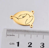 5Pcs Stainless Steel Virgin Mary Charms Three Hole Connectors