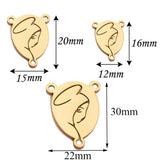 5Pcs Stainless Steel Virgin Mary Charms Three Hole Connectors