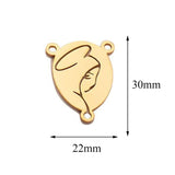 5Pcs Stainless Steel Virgin Mary Charms Three Hole Connectors