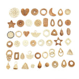 Natural Corn Straw Woven Rattan Earring Charms - Set of 10