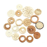 Natural Corn Straw Woven Rattan Earring Charms - Set of 10
