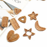 Natural Corn Straw Woven Rattan Earring Charms - Set of 10