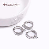 Zircon Earring Fastener Clasps Round Hoop Earring Hooks 18K Plated
