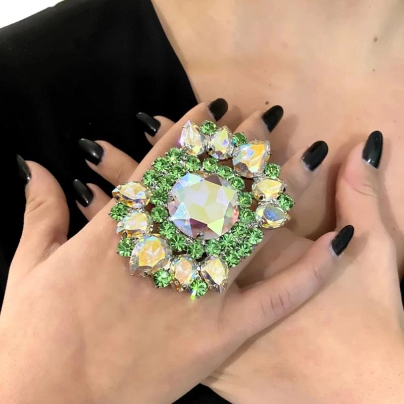 Stonefans Crystal Women Big Rings Morocco Banquet Wedding Ring