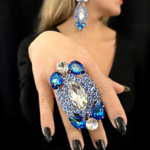 Stonefans Crystal Women Big Rings Morocco Banquet Wedding Ring