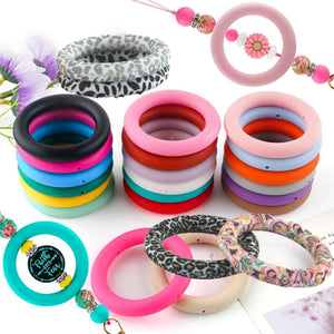 65mm Silicone Ring Round Pendants For DIY Jewelry Making