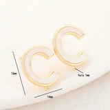 14MM 14K Plated Brass with Shell Stud Earrings Pins