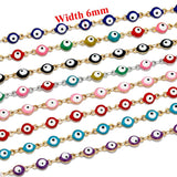 1 Meter Stainless Steel Turkey Eyes Enamel Chains DIY Jewelry Supplies