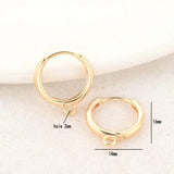 10PCS 14K Brass Round Hoops Earrings DIY Jewelry Findings