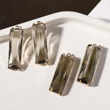 2pcs 10x30mm Copper Bonded Glass Pendant DIY Earrings Jewelry Accessories
