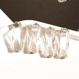 2pcs 10x30mm Copper Bonded Glass Pendant DIY Earrings Jewelry Accessories