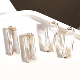 2pcs 10x30mm Copper Bonded Glass Pendant DIY Earrings Jewelry Accessories