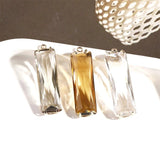 2pcs 10x30mm Copper Bonded Glass Pendant DIY Earrings Jewelry Accessories