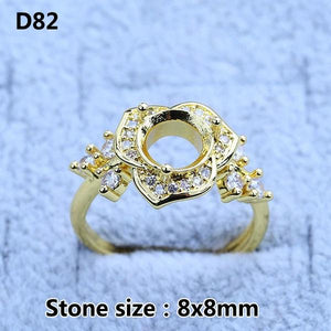 14k Plated Women's Ring Blank Base Bracket Tray DIY Setting Jewelry Findings